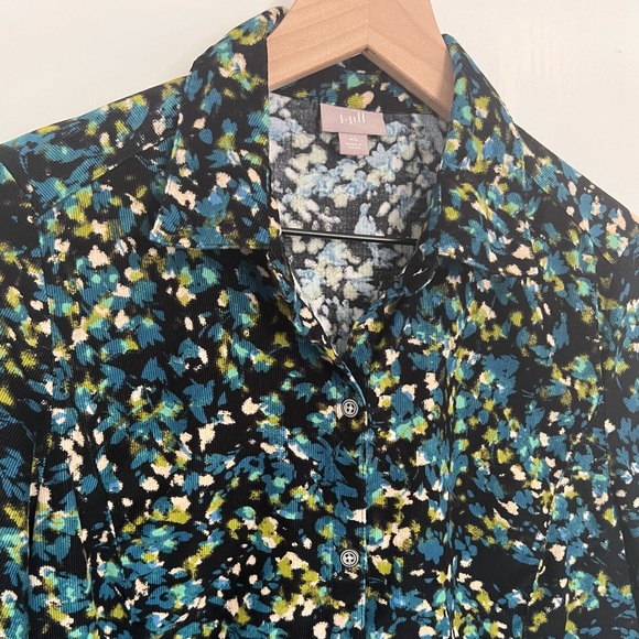 J.Jill Corduroy Blouse/Jacket | blue-green | xs - Picture 3 of 13
